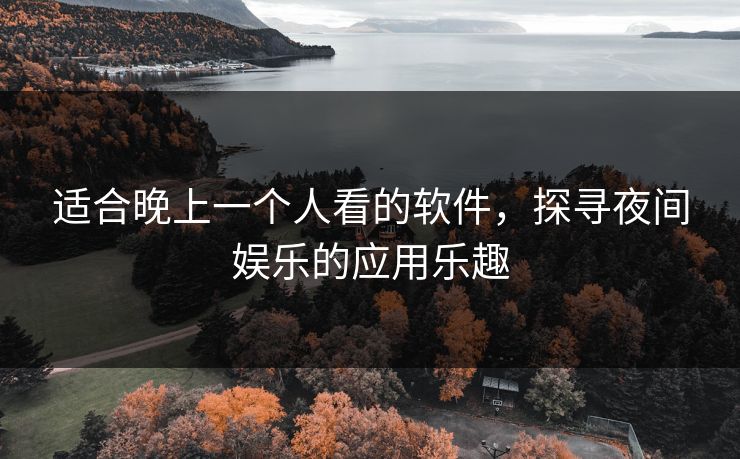 适合晚上一个人看的软件，探寻夜间娱乐的应用乐趣