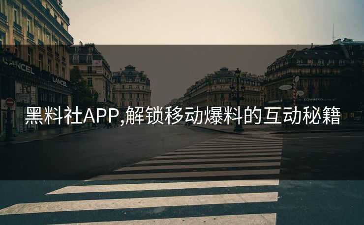黑料社APP,解锁移动爆料的互动秘籍