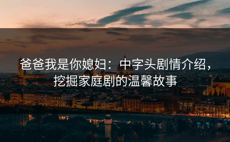爸爸我是你媳妇：中字头剧情介绍，挖掘家庭剧的温馨故事