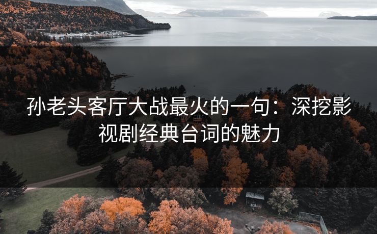 孙老头客厅大战最火的一句：深挖影视剧经典台词的魅力