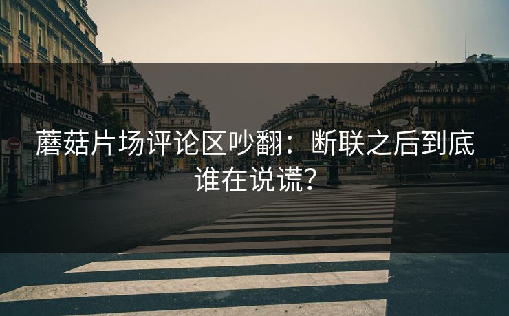 蘑菇片场评论区吵翻：断联之后到底谁在说谎？