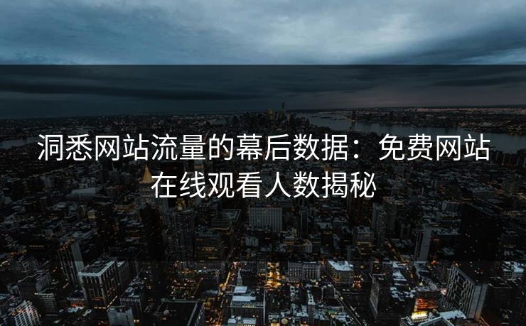 洞悉网站流量的幕后数据：免费网站在线观看人数揭秘
