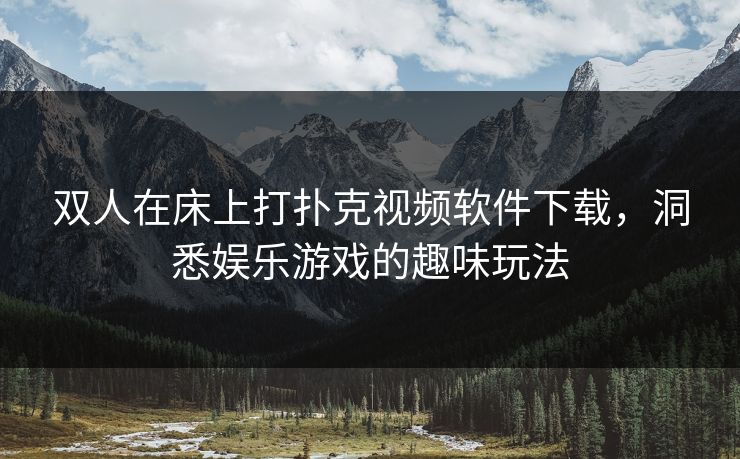 双人在床上打扑克视频软件下载，洞悉娱乐游戏的趣味玩法
